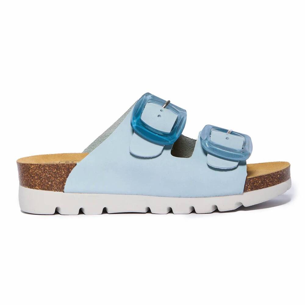 NEW PLAKTON women's calla two-strap sandal in light blue